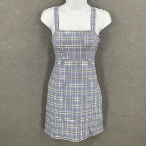 Hollister‎ Plaid Mini Dress XXS Blue White Sleeveless Casual Party Preppy